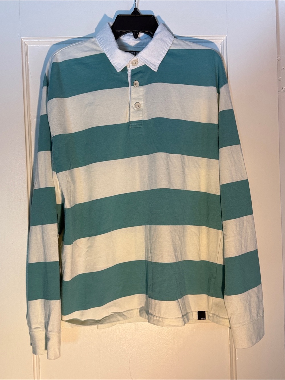 NWOT Teal and White Striped Rugby Polo by RSQ